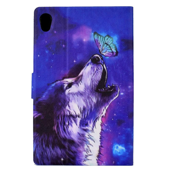 For Lenovo Tab M10 HD Gen 2 Electric Pressed TPU Smart Leatherette Tablet Case(Butterfly Wolf)