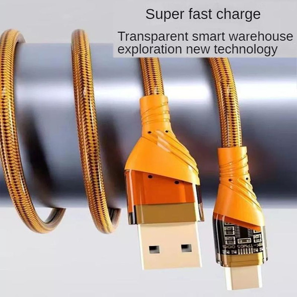 2pcs 65W USB-C / Type-C to Type-C Transparent Fast Charging Data Cable, Length: 1m(Grey)