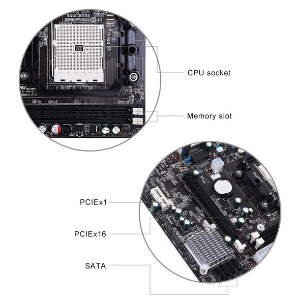 Computer Motherboard AMD A55 FM1 DDR3 Supports X4 631 / 641 A / E Series with Graphics Interface