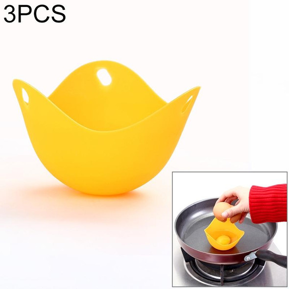 3 PCS Silicone Egg Cooker Egg Bracket Kitchen Tools Pancake Cookware Bakeware Steam Eggs Plate Tray Yellow