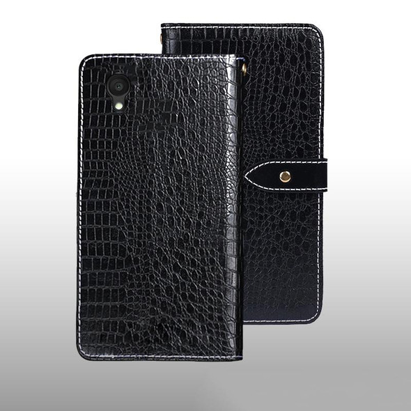 For Alcatel 1 Ultra idewei Crocodile Texture Leatherette Phone Case(Black)