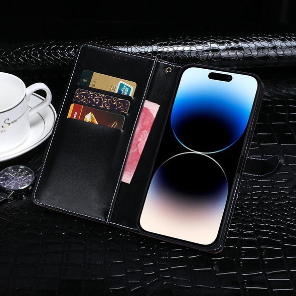 For Tecno Camon 19 idewei Crocodile Texture Leatherette Phone Case(Black)