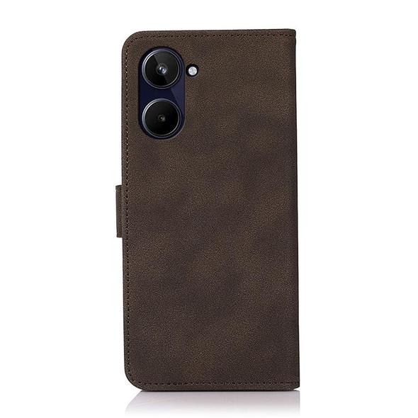 For Realme 10 Pro KHAZNEH Matte Texture Leatherette Phone Case(Brown)