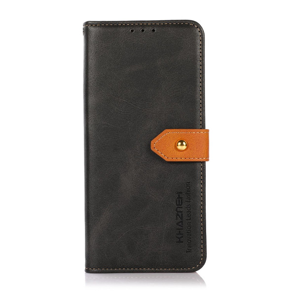 For OPPO A1 Pro 5G KHAZNEH Dual-color Cowhide Texture Flip Leatherette Phone Case(Black)