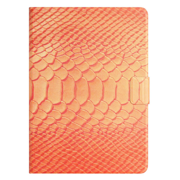 For iPad mini 6 Solid Color Crocodile Texture Leatherette Smart Tablet Case(Orange)