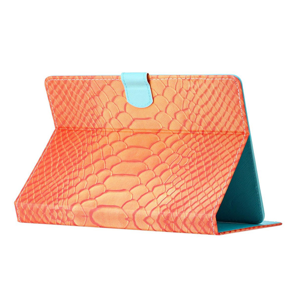 For 10 inch Tablets Solid Color Crocodile Texture Leatherette Tablet Case(Orange)