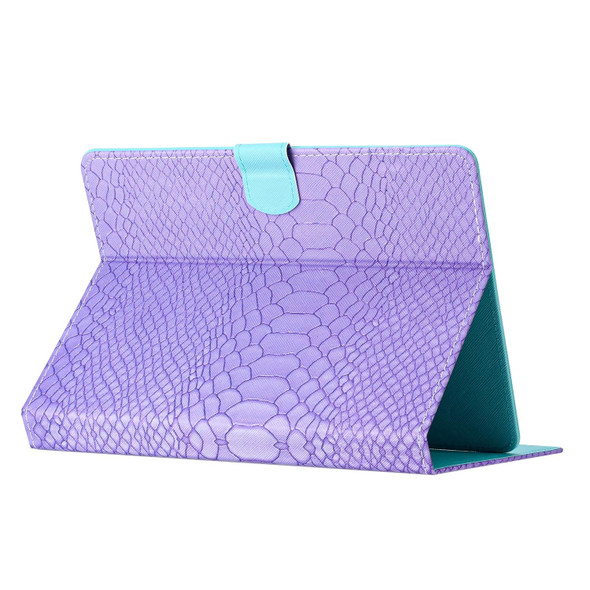 For 7 inch Tablets Solid Color Crocodile Texture Leatherette Tablet Case(Purple)