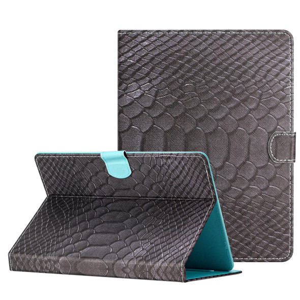 For 10 inch Tablets Solid Color Crocodile Texture Leatherette Tablet Case(Black)