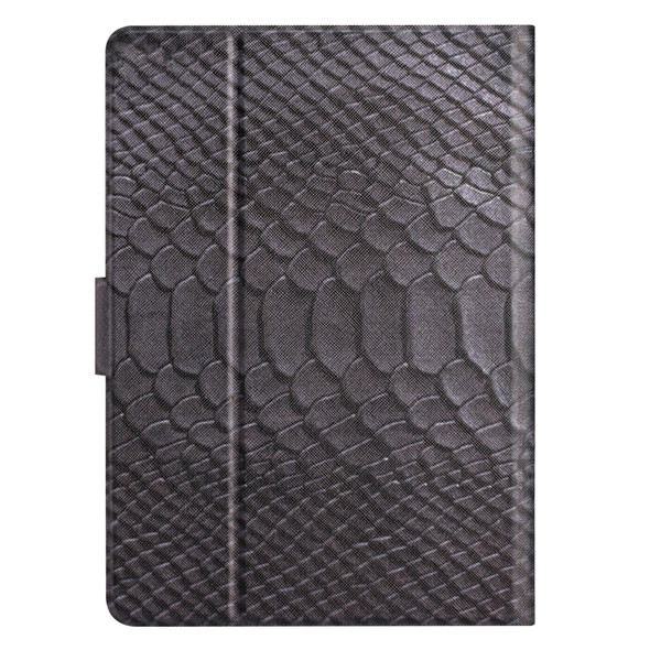 For Amazon Kindle Kindle Paperwhite 4/3/2/1 Solid Color Crocodile Texture Leatherette Smart Tablet Case(Black)