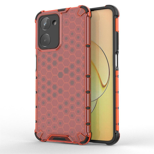 For Realme 10 4G Honeycomb Shockproof Phone Case(Red)