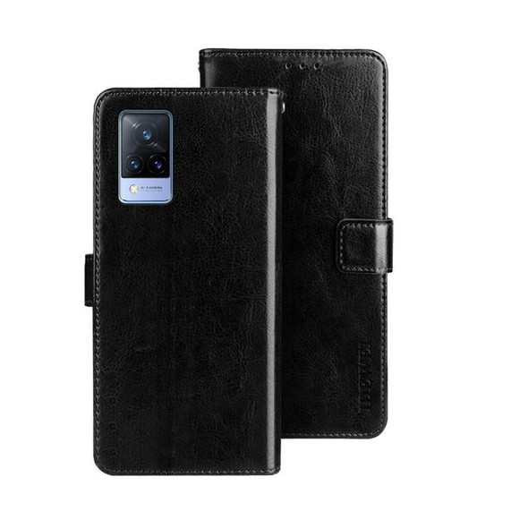 For vivo V21s idewei Crazy Horse Texture Leather Phone Case(Black)