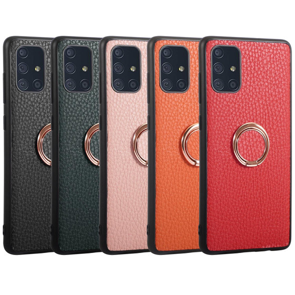 For Samsung Galaxy A71 Litchi Texture Magnetic Shockproof Protective Phone Case(Orange)