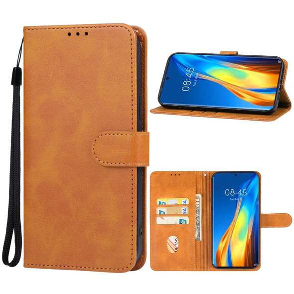 For Tecno Phantom X2 Pro Leatherette Phone Case(Brown)