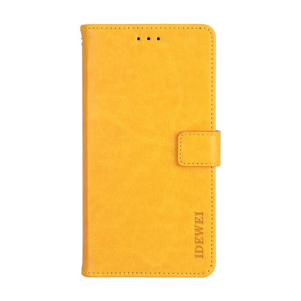 For Alcatel 1 Ultra idewei Crazy Horse Texture Leatherette Phone Case(Yellow)