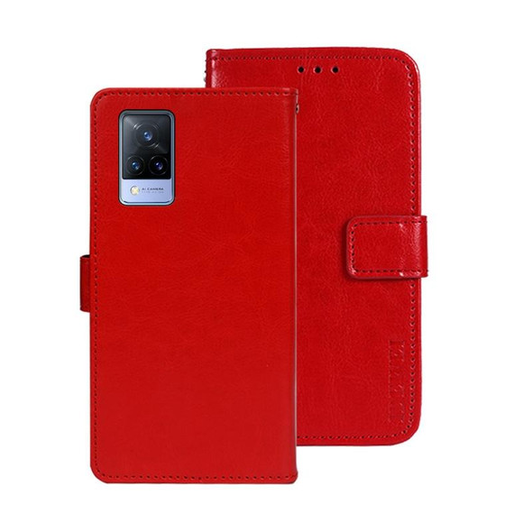 For vivo V21s idewei Crazy Horse Texture Leather Phone Case(Red)