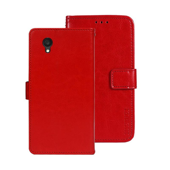 For Alcatel 1 Ultra idewei Crazy Horse Texture Leatherette Phone Case(Red)