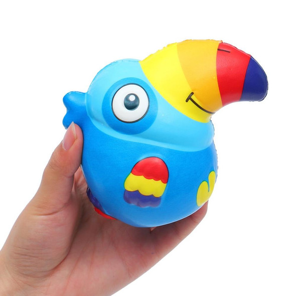 Slow Rebound Toucan PU Simulation Animal Decompression Crafts Toy, Color:Blue