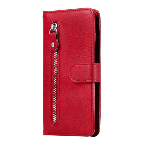 Fashion Calf Texture Zipper Horizontal Flip Leatherette Case with Stand & Card Slots & Wallet Function - iPhone 13 mini(Red)