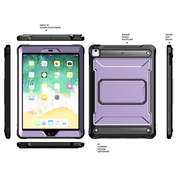 For iPad 9.7 2017/2018 Explorer PC + TPU Tablet Protective Case(Purple)