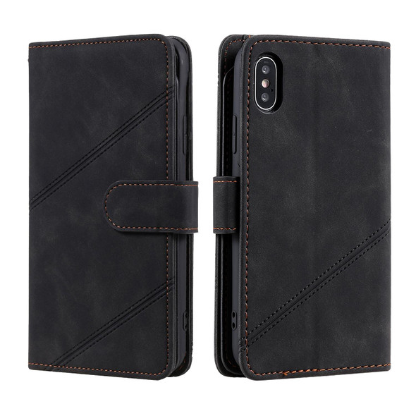 Skin Feel Business Horizontal Flip PU Leather Case with Holder & Multi-Card Slots & Wallet & Lanyard & Photo Frame - iPhone XR(Black)