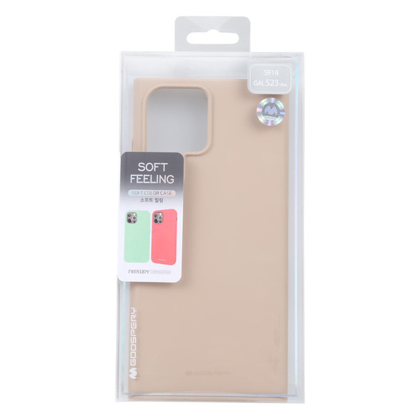 For Samsung Galaxy S23 Ultra 5G GOOSPERY SOFT FEELING Liquid TPU Soft Case(Apricot)