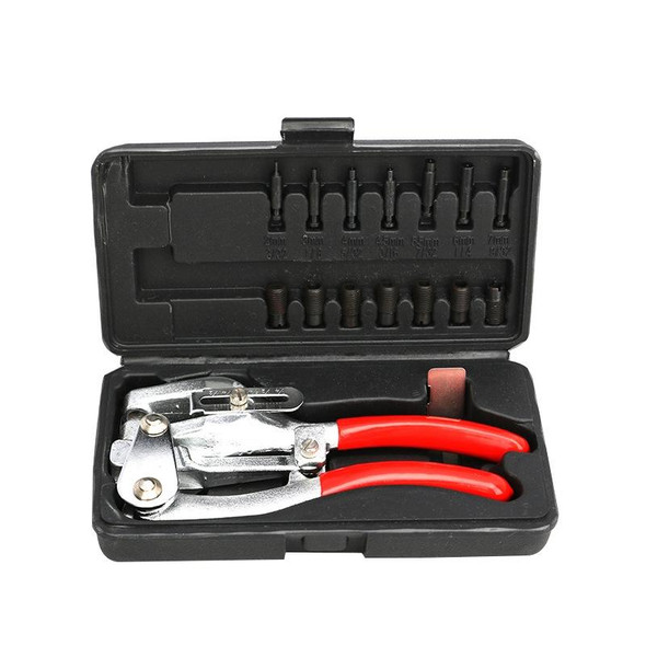 16 in 1 Stainless Steel Copper Aluminum Strip Iron Leatherette Plastic Manual Punching Pliers Punching Machine Set