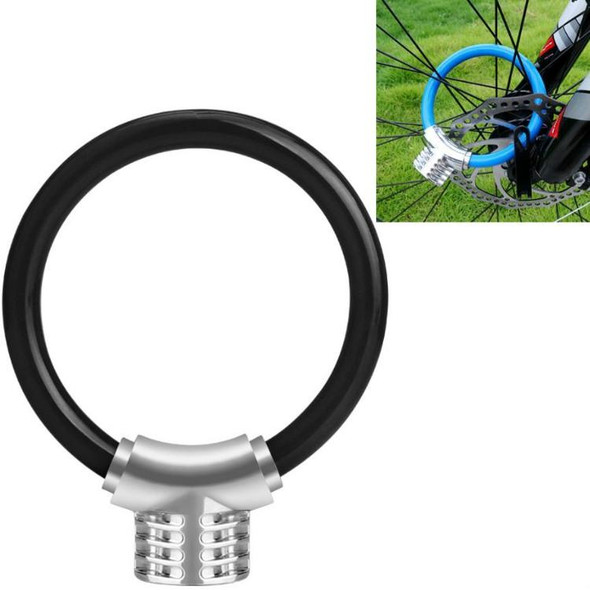 Bicycle Ring Lock Anti-Theft Lock Bicycle Portable Mini Safety Lock Racket Lock Bold Cable Lock, Colour: Black