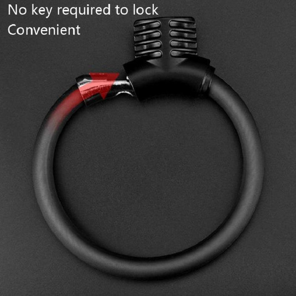 Bicycle Ring Lock Anti-Theft Lock Bicycle Portable Mini Safety Lock Racket Lock Bold Cable Lock, Colour: Black