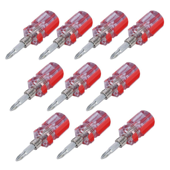 10 PCS Mini Eleven-Shaped Dual-Use Screwdriver With Transparent Crystal Handle(Crystal Dual-use Robe)