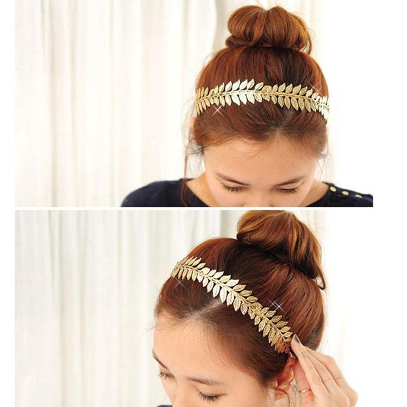 2pcs Tree Leaves Hair Band Headband Bridal Headdress Hair Accessories(Silver)