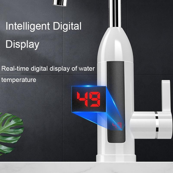 ZSW-D02 Smart Household Digital Display Instant Hot Kitchen Electric Faucet, Plug: EU Plug(White)