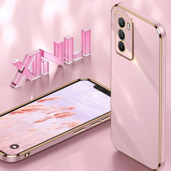 For vivo X90 Pro 5G XINLI Straight 6D Plating Gold Edge TPU Phone Case(Cherry Purple)