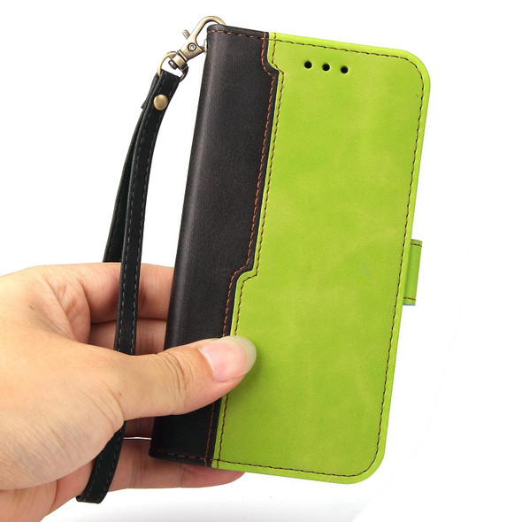 Business Stitching-Color Horizontal Flip PU Leatherette Case with Holder & Card Slots & Photo Frame - iPhone 13 (Green)