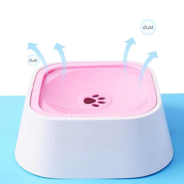 Pet Drinking Water Bowl Floating Not Wet Mouth Bowl Cat Dog Drinking Water Artifact(Pink)