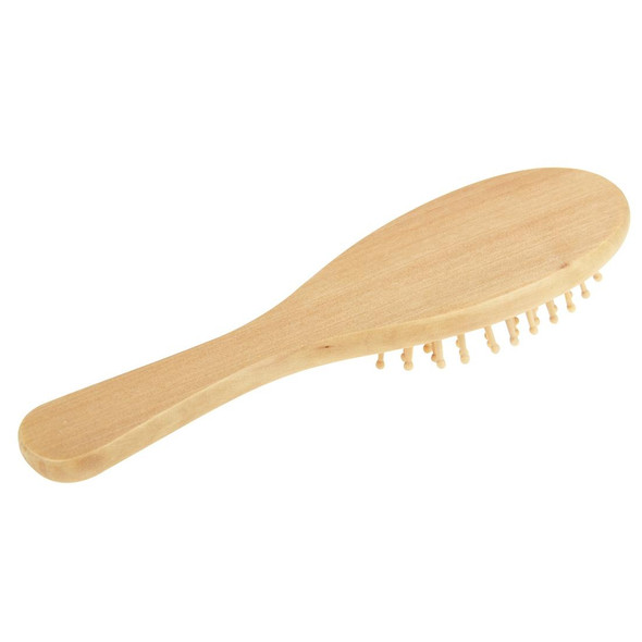 Natural Wooden Massage Hair Comb with Rubber Base & Wooden Brush, Size: Small(White)