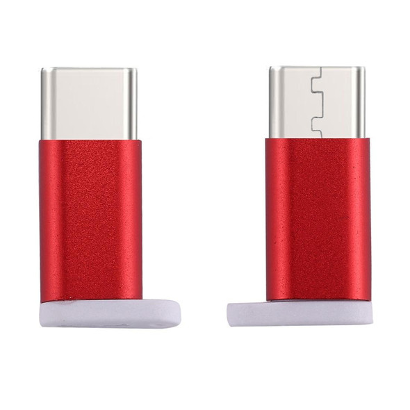 Type-C Male to Micro USB 2.0 Female Converter Adapter(Red)