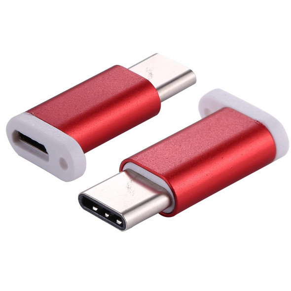 Type-C Male to Micro USB 2.0 Female Converter Adapter(Red)