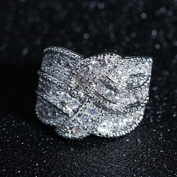 Women Fashion Luxury Zircon Stone Rings, Ring Size:9