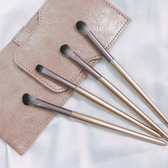 4 PCS / Set Makeup Brush Eye Shadow Brush Eye Makeup Set Soft Hair Detail Brush Smudge Brush With Brush Bag, Color:Gold