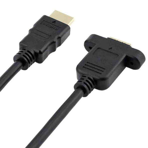 30cm HDMI (Type-A) Male to HDMI (Type-A) Female Adapter Cable with 2 Screw Holes