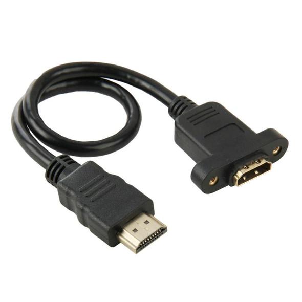 30cm HDMI (Type-A) Male to HDMI (Type-A) Female Adapter Cable with 2 Screw Holes