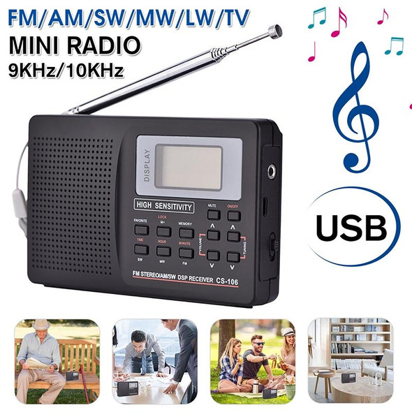 CS-106 9KHZ Multifunctional Full Band Digital Demodulation Stereo Radio Receiver