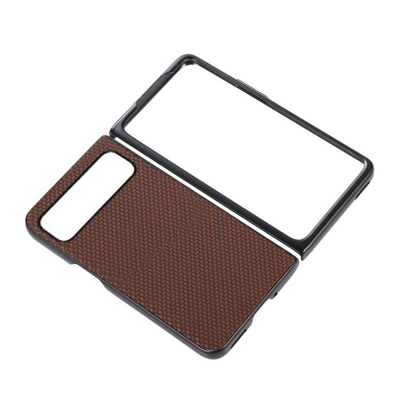 For Google Pixel Fold Carbon Fiber Texture Shockproof Phone Case(Brown)