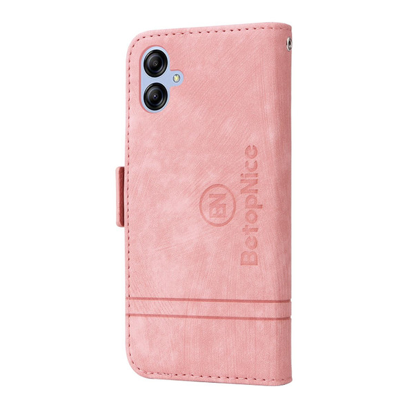 For Samsung Galaxy A04e BETOPNICE Dual-side Buckle Leatherette Phone Case(Pink)