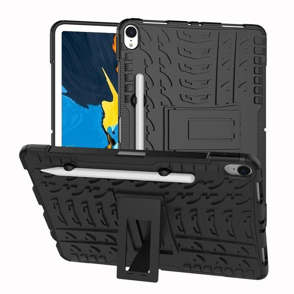 Tire Texture TPU+PC Shockproof Case for iPad Pro 11 inch (2018), with Holder & Pen Slot (Black)