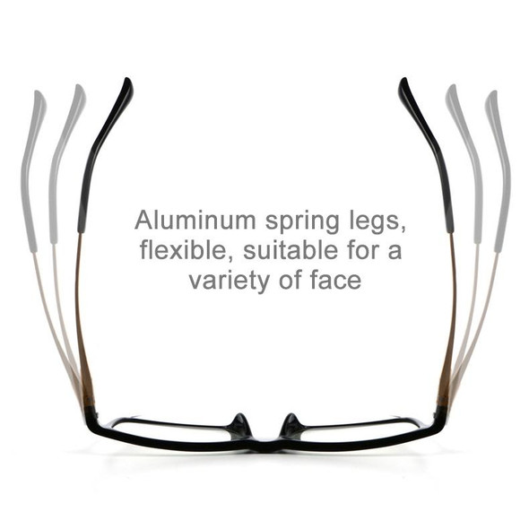 Black Frame Spring Hinge Anti Fatigue & Blue-ray Presbyopic Glasses, +1.00D