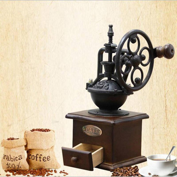 Manual Coffee Grinder Antique Cast Iron Hand Crank Coffee Machine