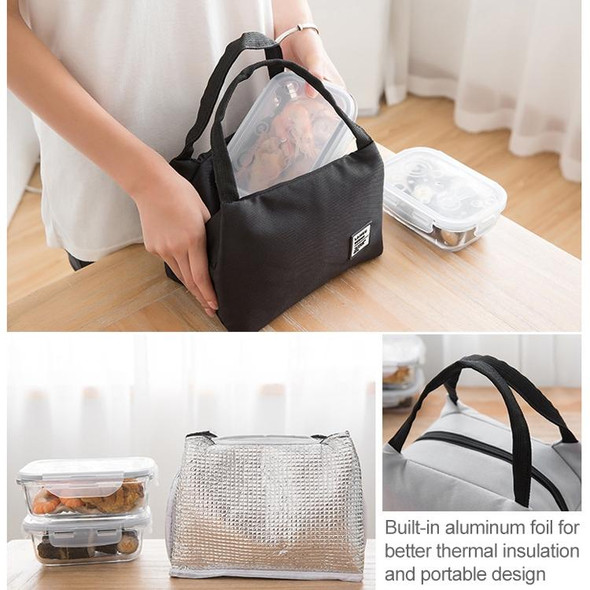 Portable Lunch Bag Thermal Insulated Lunch Box Tote Cooler Bag Bento Pouch Lunch Container School Food Storage Bags(Grey)