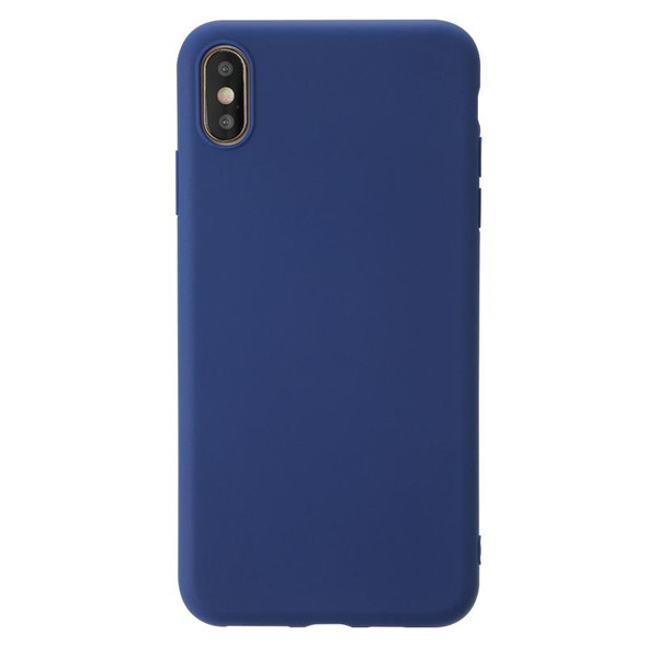 iPhone XS Shockproof Frosted TPU Protective Case(Dark Blue)