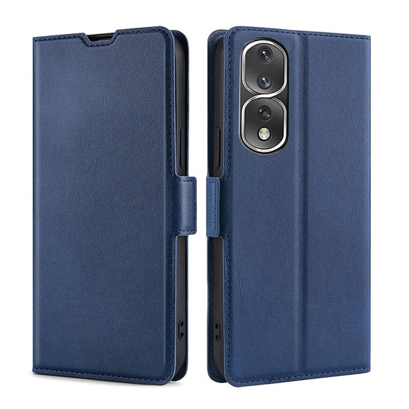 For Honor 80 Pro Ultra-thin Voltage Side Buckle Horizontal Flip Leatherette Phone Case(Blue)